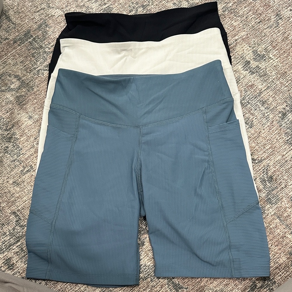 Old Navy Ribbed High-Waist Bike Shorts Trio